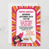 第2期パーティースーパーヒーローピンク漫画for Girls 招待状 (裏面)