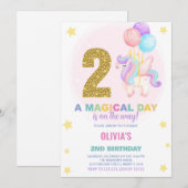 第2期ユニコーン誕生日招待状 招待状 (正面/裏面)