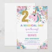 第2期ユニコーン誕生日招待状 招待状 (正面/裏面)
