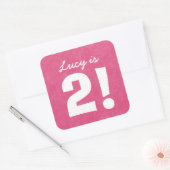 第2期名前をカスタムするピンクホワイトfor GIRL B02Z スクエアシール (封筒)