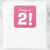 第2期名前をカスタムするピンクホワイトfor GIRL B02Z スクエアシール (バッグ)