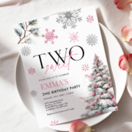 第2期招待状ウィンターピンク2誕生日 招待状