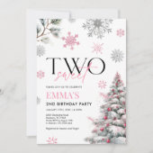 第2期招待状ウィンターピンク2誕生日 招待状 (正面)
