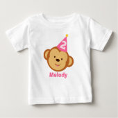 第2期誕生日おめでとう女パーソナライズされたの子 ベビーTシャツ (正面)