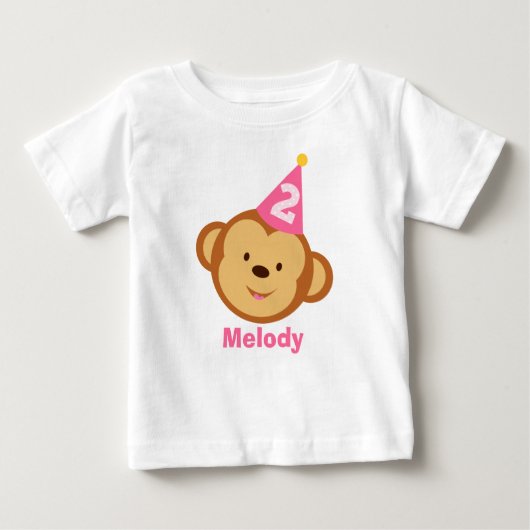 第2期誕生日おめでとう女パーソナライズされたの子 ベビーTシャツ (正面)