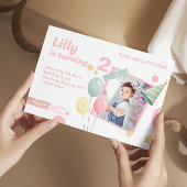 第2期誕生日ガールかわいいフォトブース招待状 エンクロージャーカード