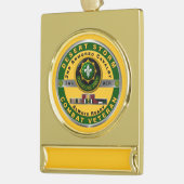 第2機甲騎兵連隊砂漠防風退役軍人  ゴールドプレートバナーオーナメント (左)