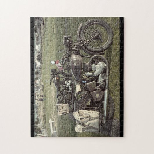 第2次世界大戦のカナダのモーターバイクのノルマンディーフランスのパズル ジグソーパズル (縦)