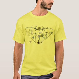 第2次世界大戦のドイツの全翼機の戦闘機のTシャツ Tシャツ