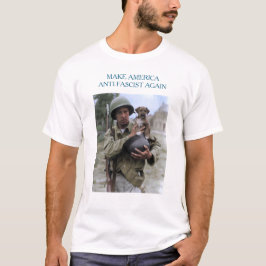 第2次世界大戦の兵士と子犬 MAAFA Tシャツ