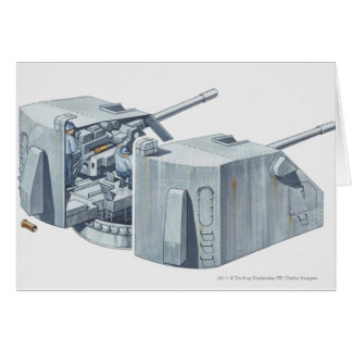 第2次世界大戦の戦艦の砲塔のイラストレーション