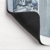 第2次世界大戦の戦艦の砲塔のイラストレーション マウスパッド (コーナー)