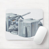 第2次世界大戦の戦艦の砲塔のイラストレーション マウスパッド (マウス)