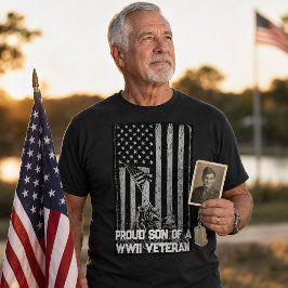 第2次世界大戦の英雄の息子 アメリカ国旗 Tシャツ