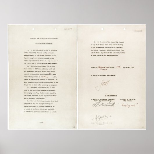 第2次世界大戦の降伏楽器 ポスター (正面)