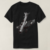 第2次世界大戦アメリカのダイブボマーウォーバード飛行機機 Tシャツ (デザイン正面)