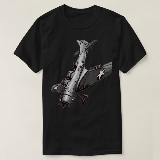 第2次世界大戦アメリカのダイブボマーウォーバード飛行機機 Tシャツ (デザイン正面)
