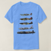 第2次世界大戦イギリスの戦闘機ウォーバーズランカスター飛行機Spo Tシャツ (デザイン正面)