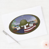 第2次世界大戦キルロイオーバルステッカー 楕円形シール (封筒)