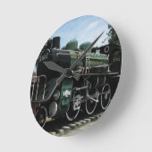 第2次世界大戦スチームトレインアットザリバークワイブリッジ ラウンド壁時計 (傾斜)