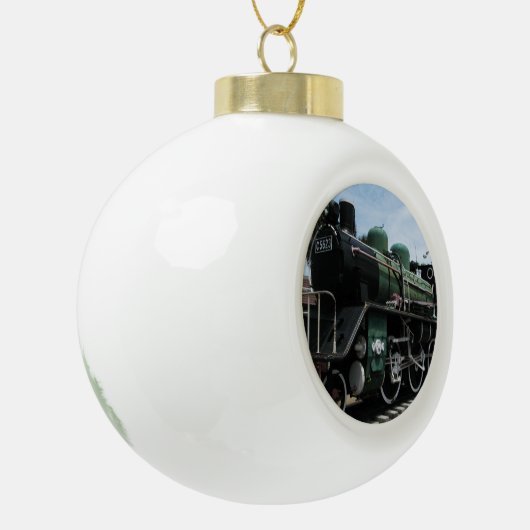 第2次世界大戦スチームトレインザリバークワイブリッジ セラミックボールオーナメント (左)