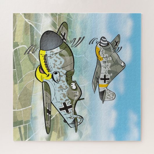 第2次世界大戦ドイツの戦闘機飛行機の風刺画 ジグソーパズル (横)