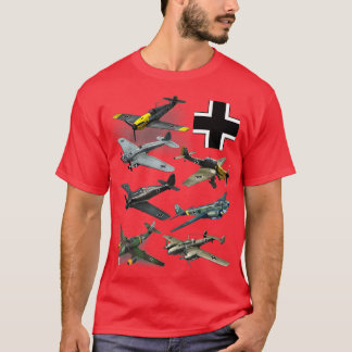 第2次世界大戦ドイツの戦闘機飛行機JU87 Stuka Bf 109 ME 262 Tシャツ