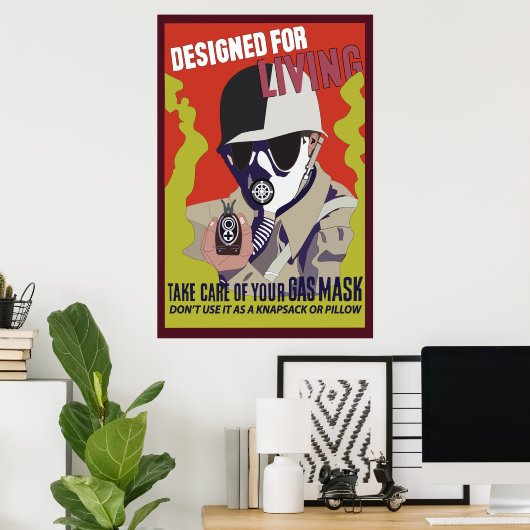 第2次世界大戦ポスター気にはガスマスクの取り込み ポスター (ホームオフィス)
