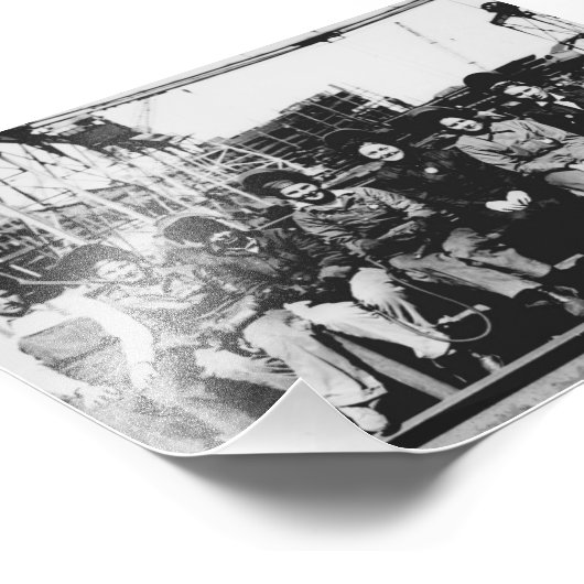 第2次世界大戦中の女性の歓迎グループ フォトプリント            (角)