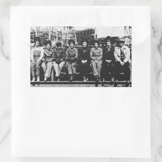 第2次世界大戦中の女性の歓迎グループ 長方形シール (バッグ)