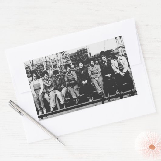 第2次世界大戦中の女性の歓迎グループ 長方形シール (封筒)