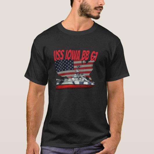 第2次世界大戦戦艦USSアイオワBB 61冷戦USA船モ Tシャツ (正面)