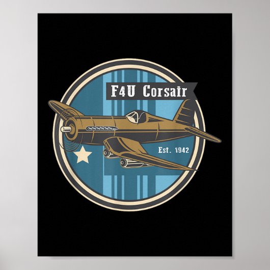第2次世界大戦戦闘機F4uコルセア第2次世界大戦航空母艦 ポスター (正面)