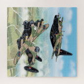 第2次世界大戦爆撃機飛行機の風刺画 ジグソーパズル (横)