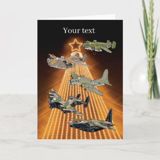 第2次世界大戦爆撃機飛行機クリスマスカードテンプレート シーズンカード