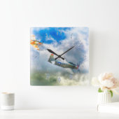 第2次世界大戦空軍空軍部隊 スクエア壁時計 (ホーム)