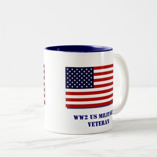 第2次世界大戦米国の軍隊の退役軍人 ツートーンマグカップ (正面右)