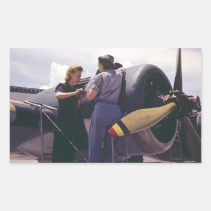 第2次世界大戦航空整備士 長方形シール