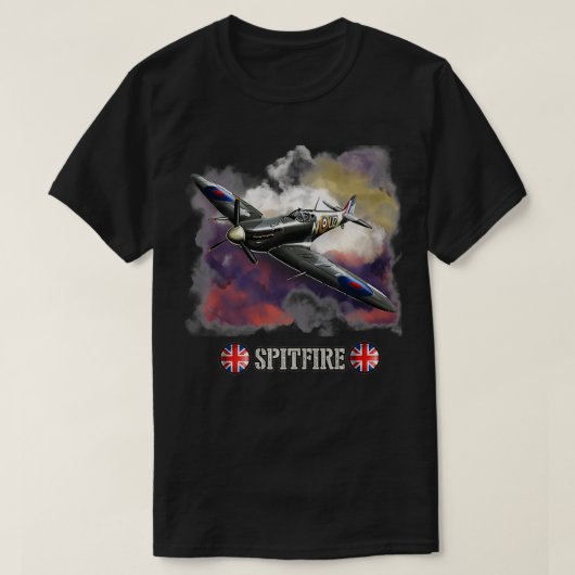 第2次世界大戦英国航空機超海上火災  Tシャツ (デザイン正面)