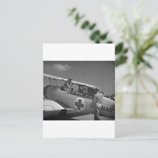 第2次世界大戦赤十字飛行機 ポストカード (スタンド正面)