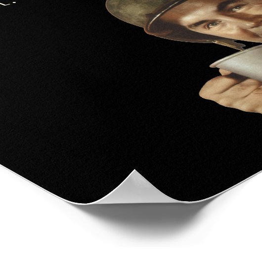 第2次世界大戦陸軍士官兵ファブおもしろいベーコンポスター ポスター (角)