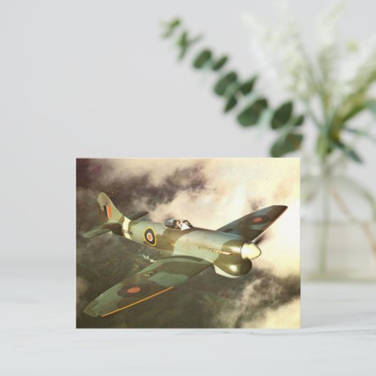 第2次世界大戦飛行中の歴史的戦時の航空機 ポストカード (スタンド正面)
