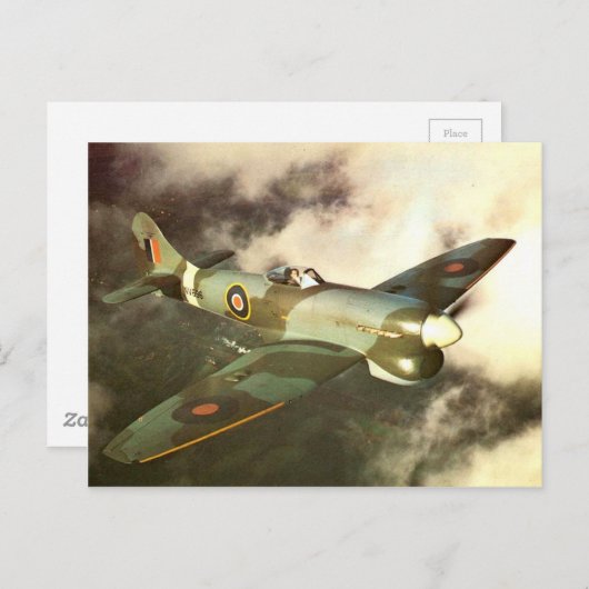 第2次世界大戦飛行中の歴史的戦時の航空機 ポストカード (正面/裏面)