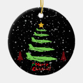 第2次世界大戦，クリスマスツリー，雪お洒落片 セラミックオーナメント (正面)