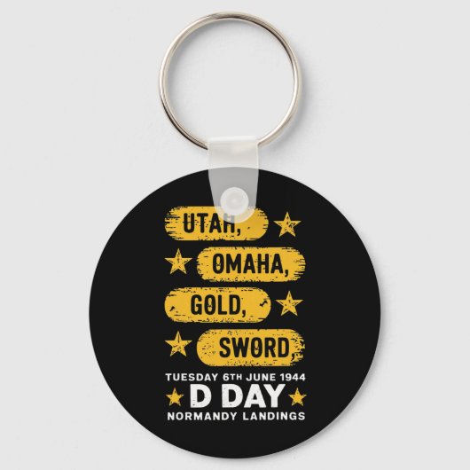 第2次世界大戦Dデイビーチ第二次世界大戦2陸軍英雄ノルマンディーL キーホルダー (正面)