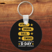 第2次世界大戦Dデイビーチ第二次世界大戦2陸軍英雄ノルマンディーL キーホルダー (正面)