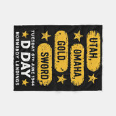 第2次世界大戦Dデイビーチ第二次世界大戦2陸軍英雄ノルマンディーL フリースブランケット (正面(横))