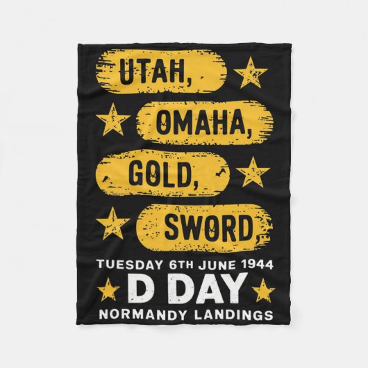 第2次世界大戦Dデイビーチ第二次世界大戦2陸軍英雄ノルマンディーL フリースブランケット (正面)