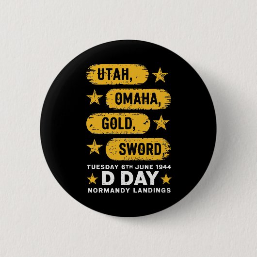 第2次世界大戦Dデイビーチ第二次世界大戦2陸軍英雄ノルマンディーL 缶バッジ (正面)