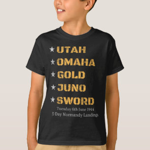 第2次世界大戦Dデイビーチ第二次世界大戦2陸軍英雄ノルマンディーL Tシャツ